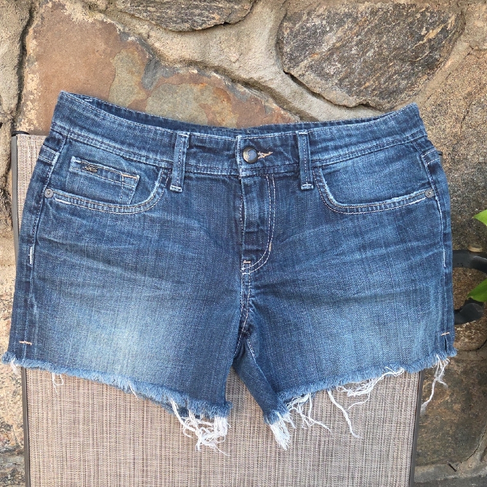 Joe's Jeans Medium Blue Distressed Denim Shorts